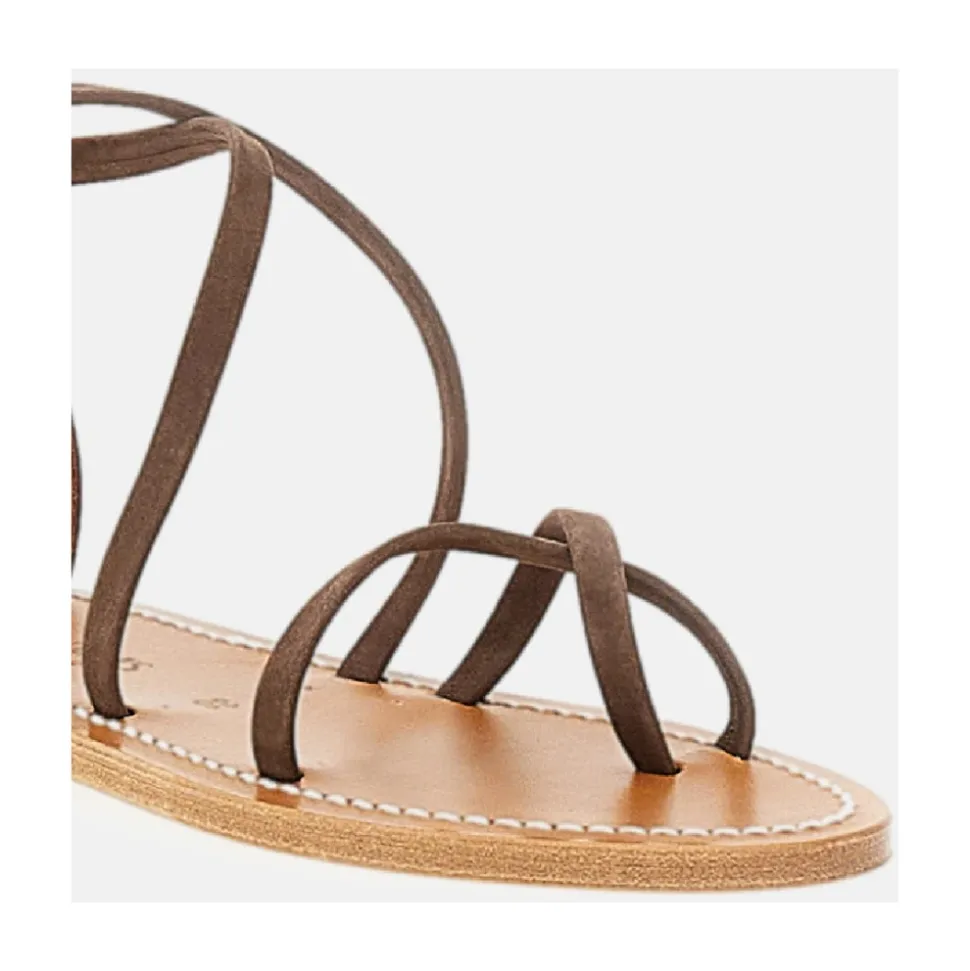 Sandales Basses en Cuir et Daim