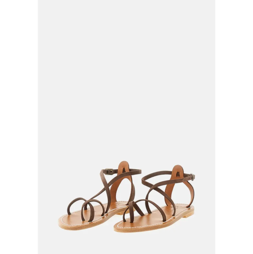 Sandales Basses en Cuir et Daim