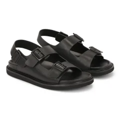 Sandales en cuir avec boucle métallique