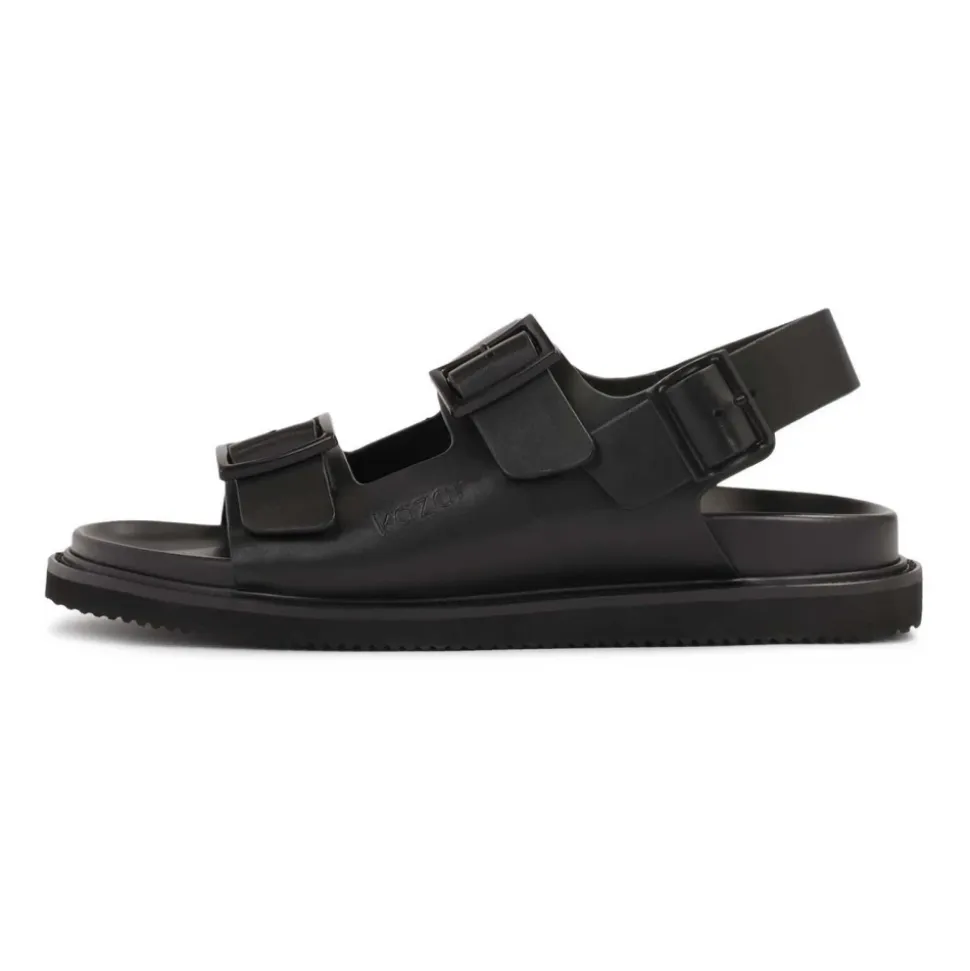Sandales en cuir avec boucle métallique