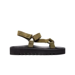 Sandales en cuir suédé kaki