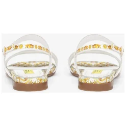 Sandales Fille en Cuir Maiolica Jaune