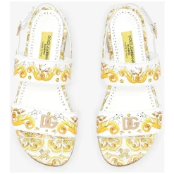 Sandales Fille en Cuir Maiolica Jaune