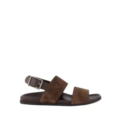 Sandales Fussbett en daim marron