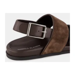Sandales Fussbett en daim marron