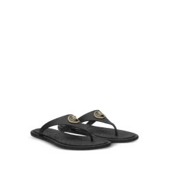 Sandales noires avec motif Medusa
