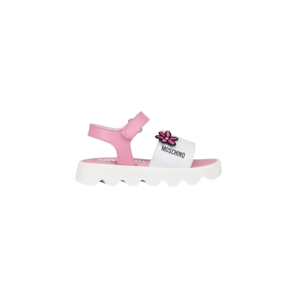 Sandales plateforme avec appliqués de fleurs