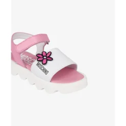Sandales plateforme avec appliqués de fleurs