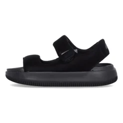Sandales plates noires avec fermeture velcro