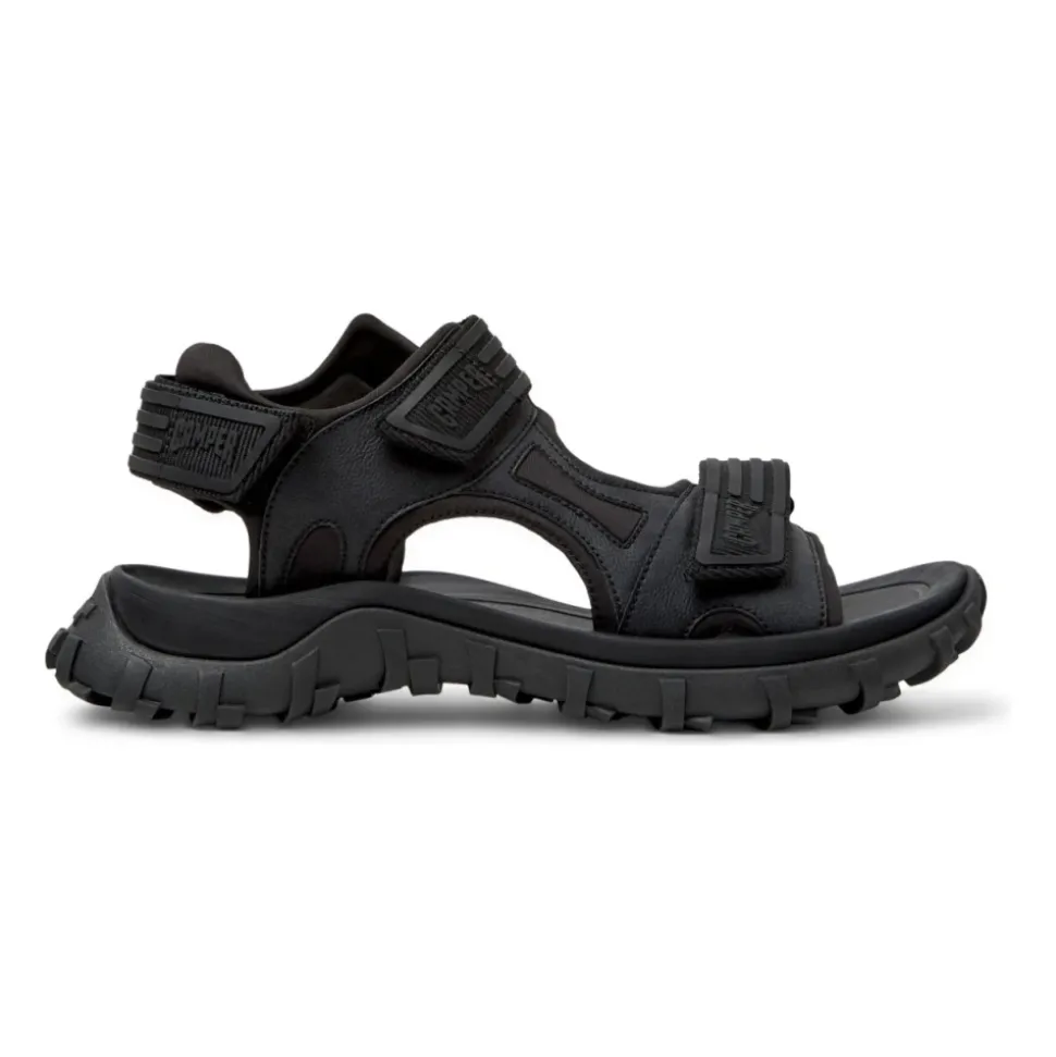 Sandales plates noires pour hommes