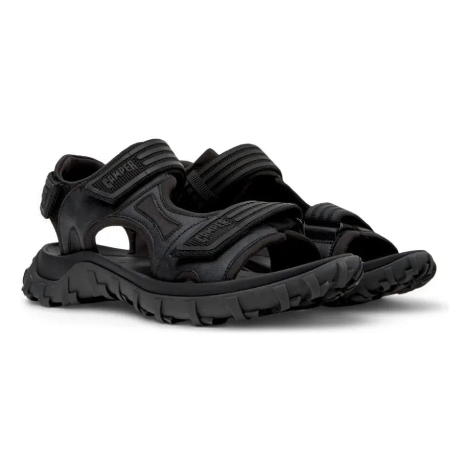 Sandales plates noires pour hommes