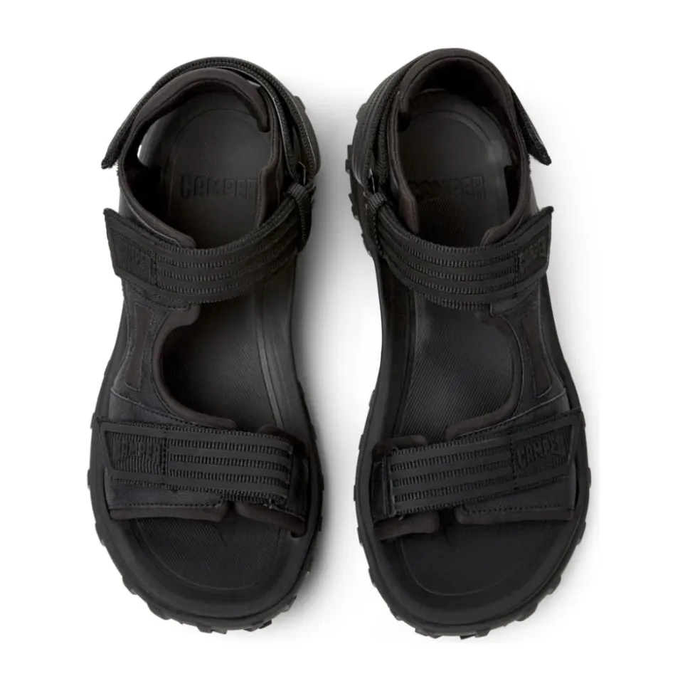 Sandales plates noires pour hommes