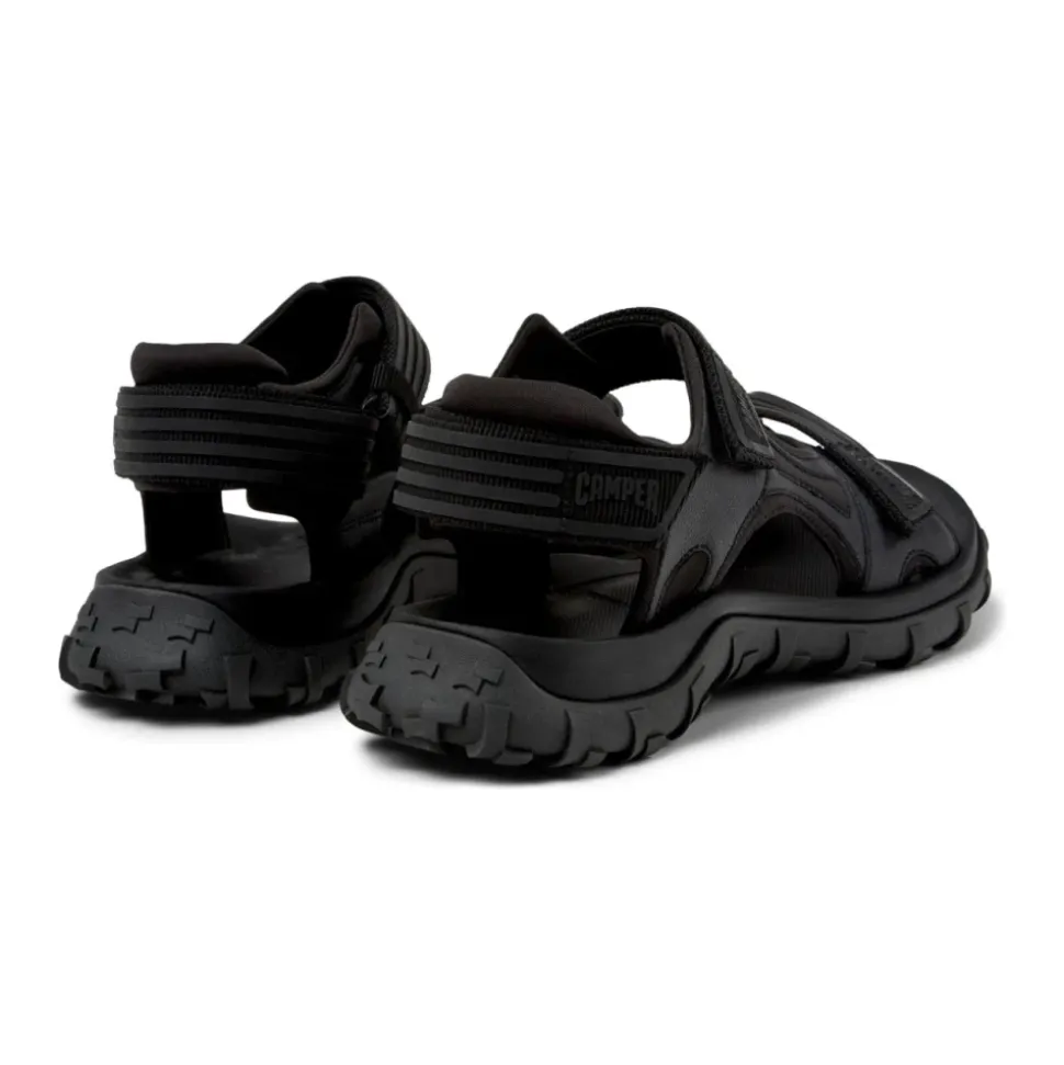Sandales plates noires pour hommes