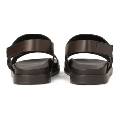 Sandales pour hommes en cuir marron