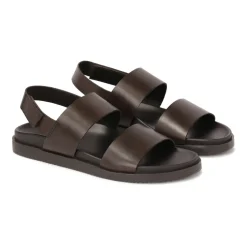 Sandales pour hommes en cuir marron