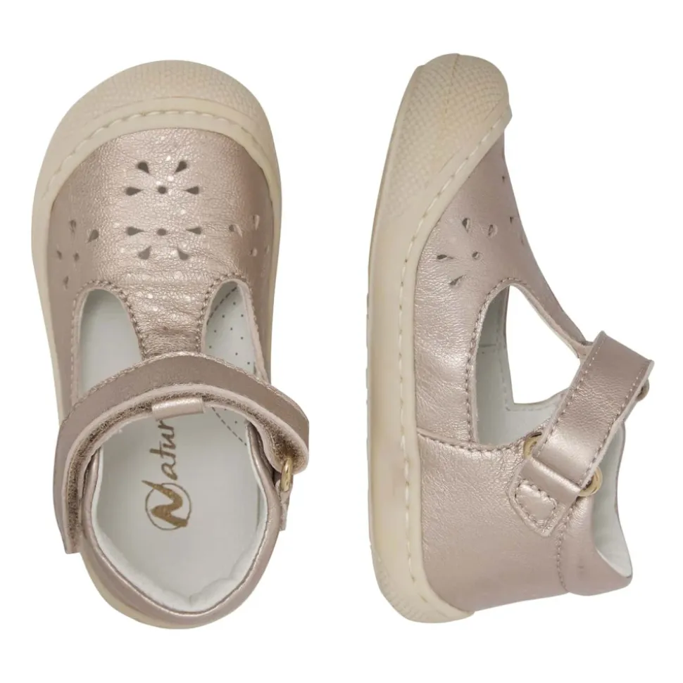 Sandales semi-fermées en cuir laminé INDIS