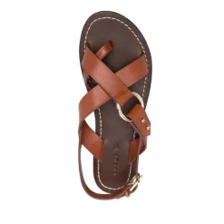 Sandales slingback en cuir marron