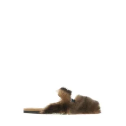Shearling and Suede Slippers