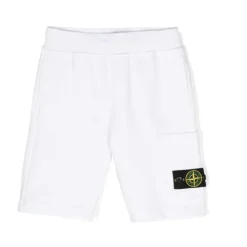 Short Blanc en Jersey avec Badge Signature