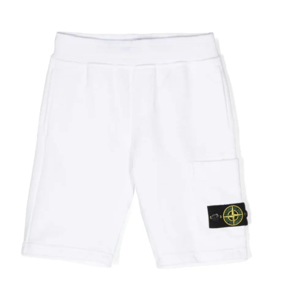 Short Blanc en Jersey avec Badge Signature