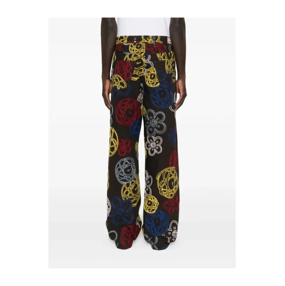 Shorts en denim brodé floral