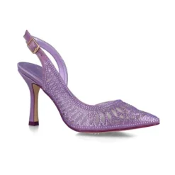Slingback en tulle et strass