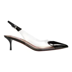 Slingbacks Cœur en Cuir Verni d`Agneau
