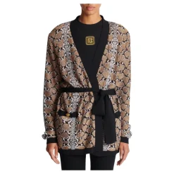 Snake Pattern Knit Cardigan