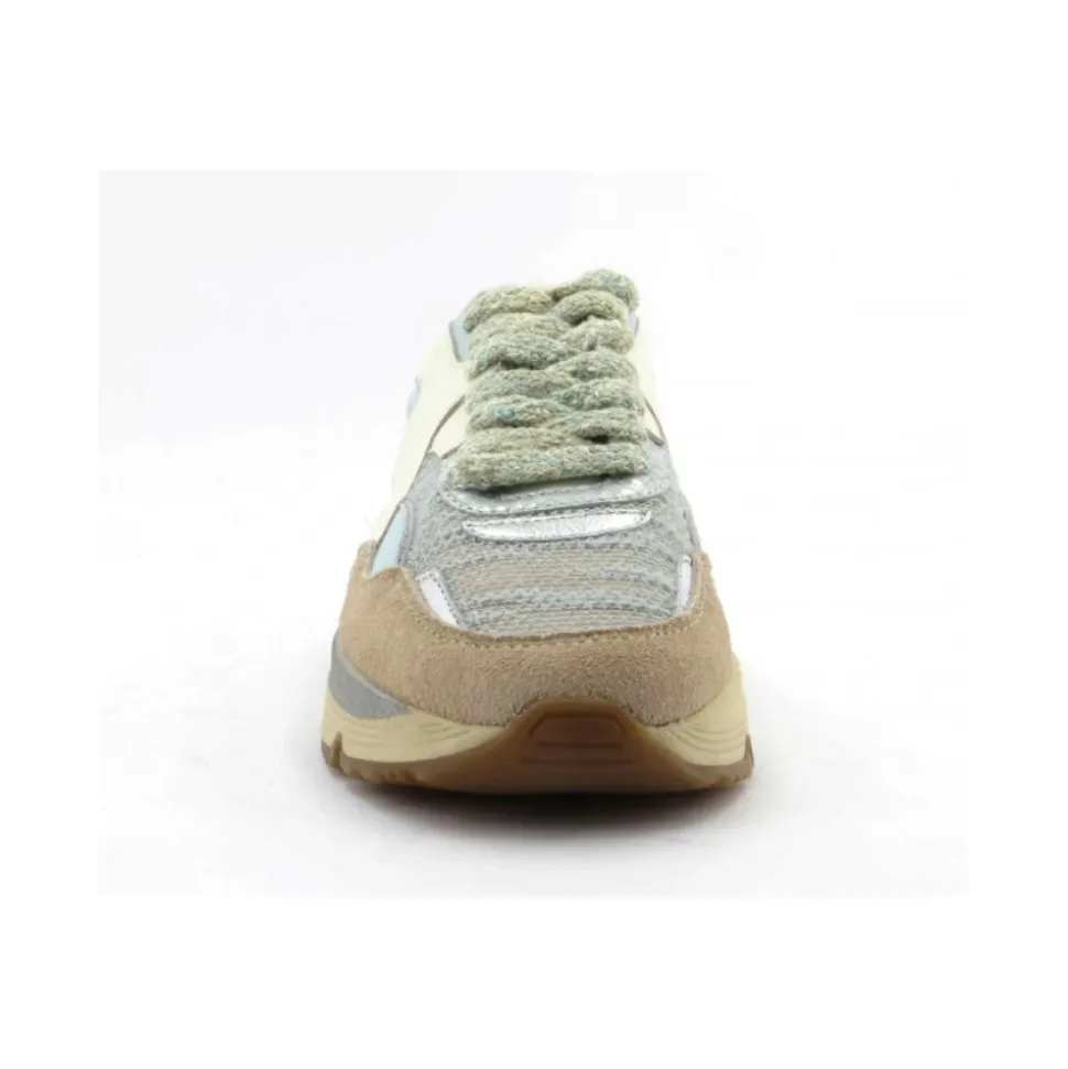 Sneaker in camoscio pelle e tessuto