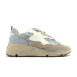 Sneaker in camoscio pelle e tessuto