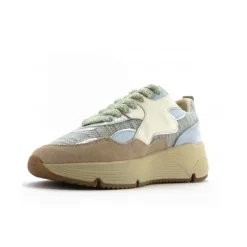 Sneaker in camoscio pelle e tessuto