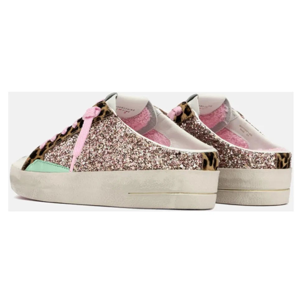 Sneaker Multicolor à Paillettes avec Détails Léopard