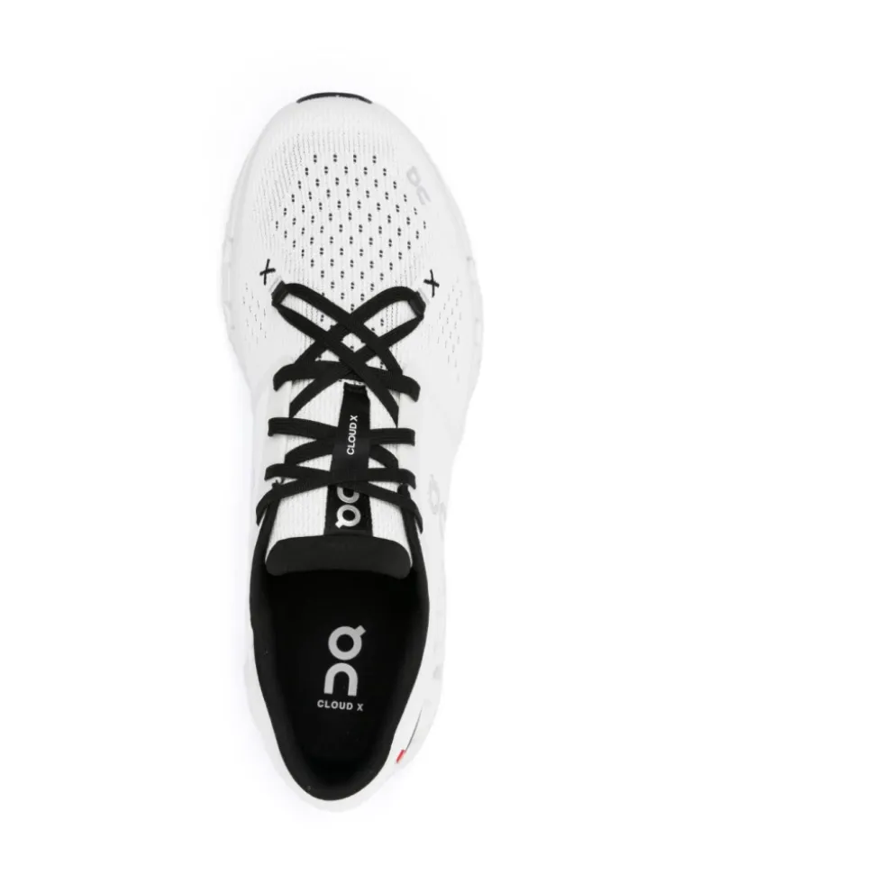 Sneakers Blanches en Tricot avec Détails Réfléchissants