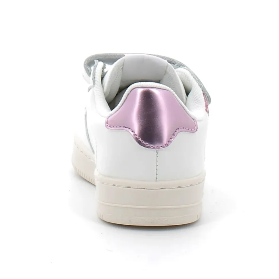 Sneakers blanches pour enfant avec fermeture scratch