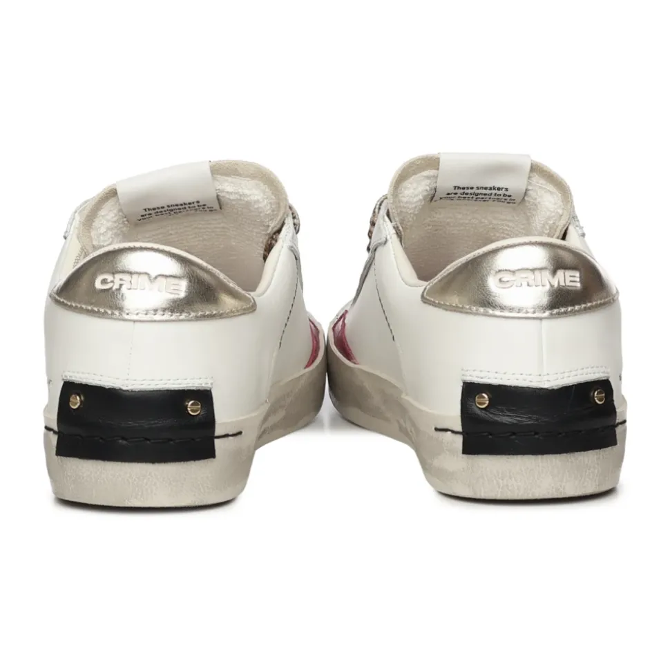 Sneakers en Cuir avec Détails Métalliques
