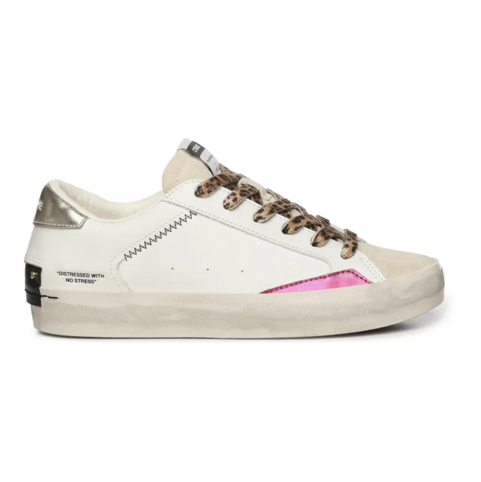 Sneakers en Cuir avec Détails Métalliques