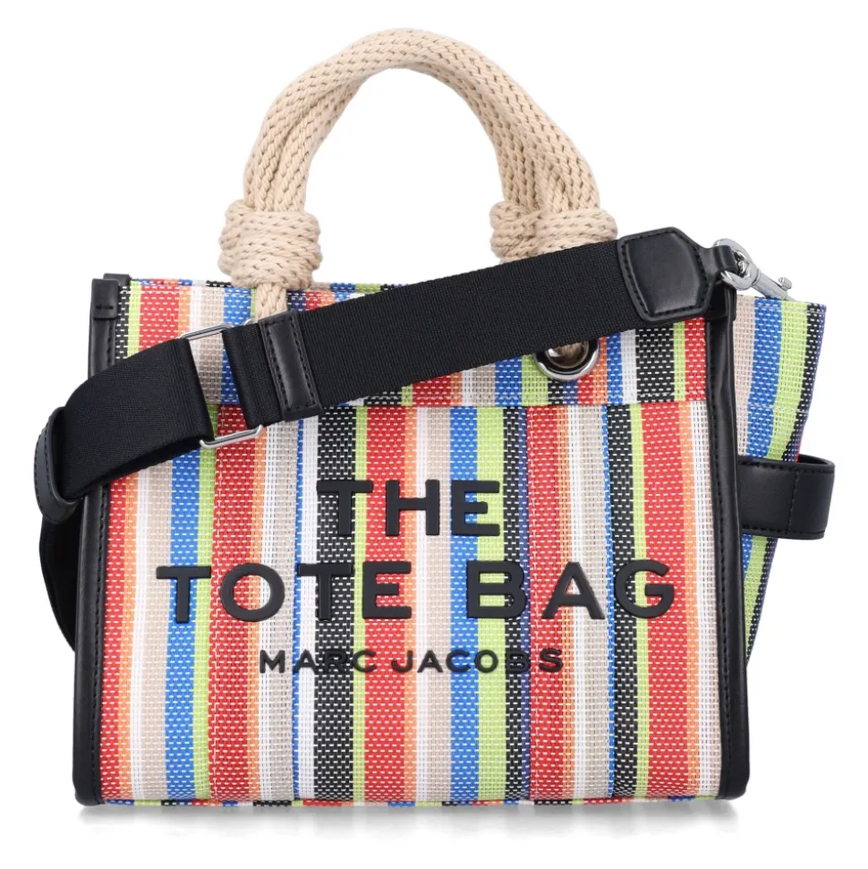 Stripe Mesh Small Tote Bag