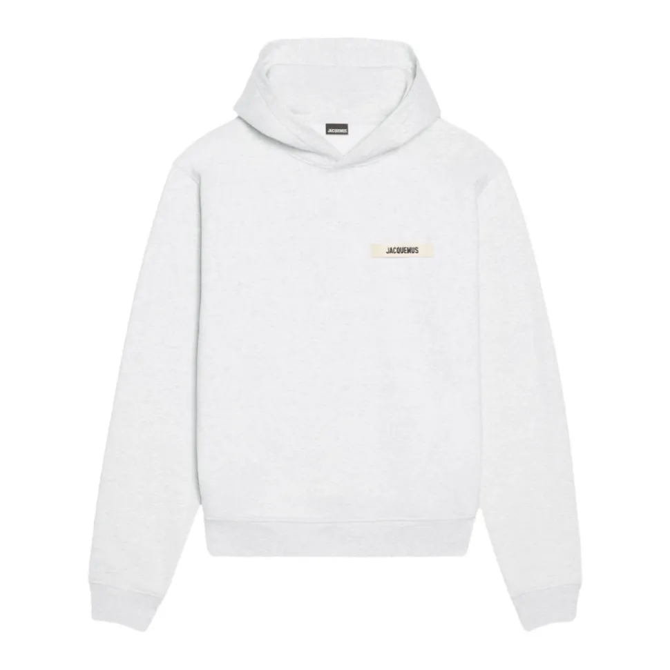 Sweat à Capuche Gris Gros Grain