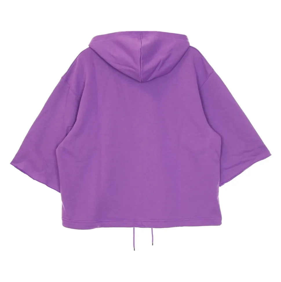 Sweat à Capuche Manches Courtes French Terry