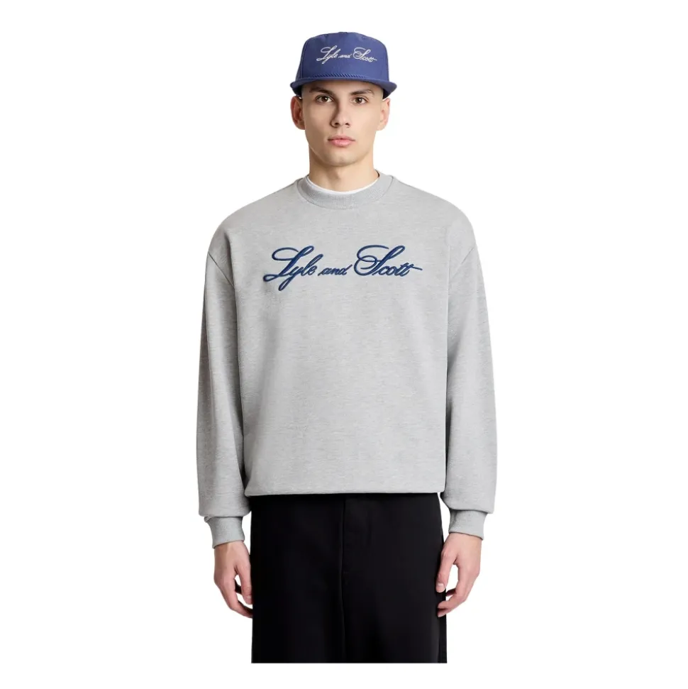 Sweatshirt à col rond avec logo Script
