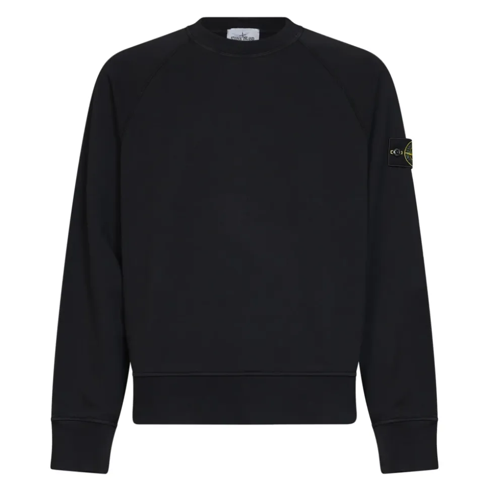 Sweatshirt à col rond teint en pièce