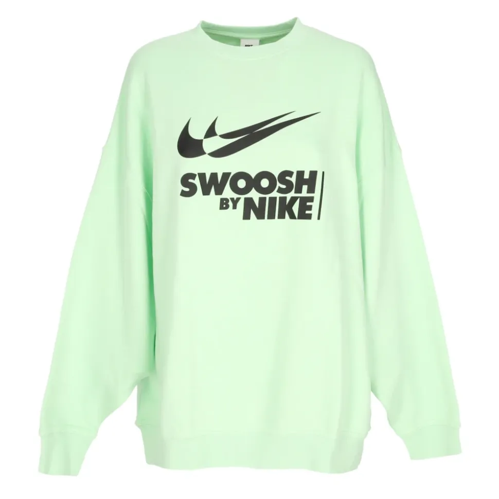 Sweatshirt Crewneck Vert/Noir avec Logo Swoosh
