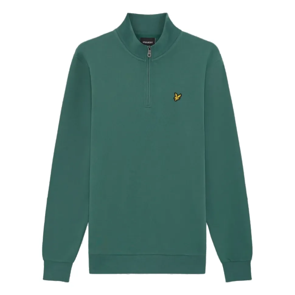 Sweatshirt en coton bouclé avec zip 1/4