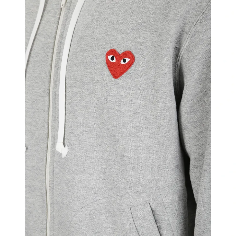 Sweat-shirt à fermeture éclair avec emblème rouge