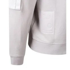 Sweatshirt à quart de zip en molleton diagonal teint en pièce