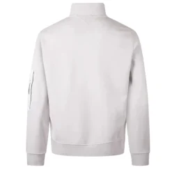 Sweatshirt à quart de zip en molleton diagonal teint en pièce
