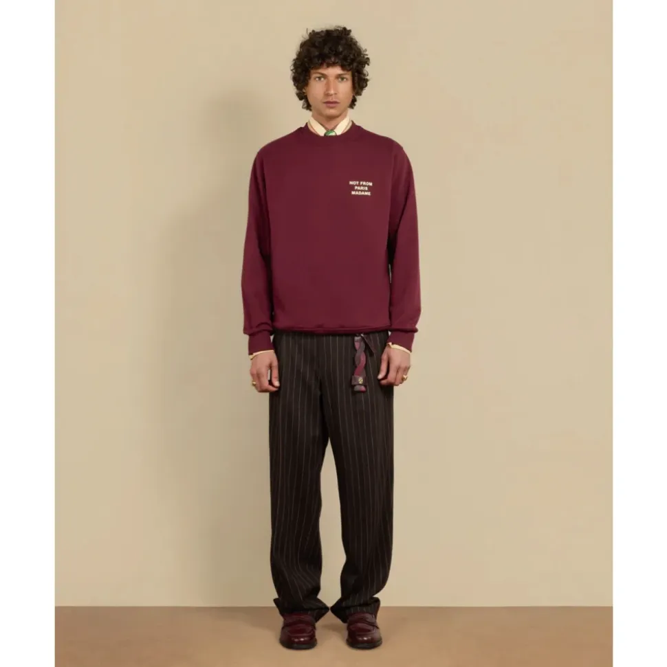 Sweatshirt Slogan Urbain en Vin
