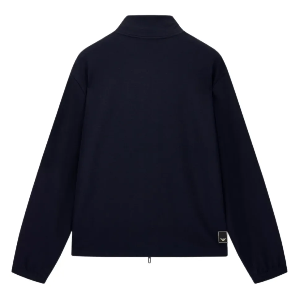 Sweatshirt z dżerseju piqué z pełnym zamkiem błyskawicznym