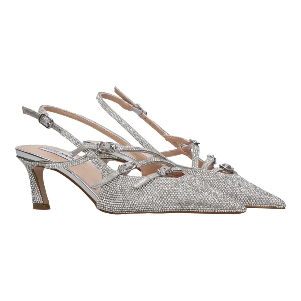 Talons Argentés Métalliques avec Strass