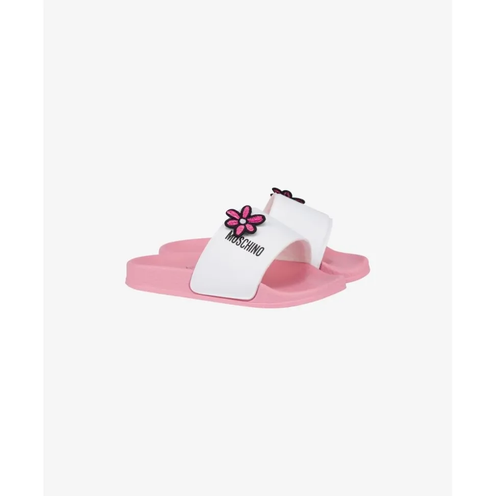 Tongs de piscine avec fleurs